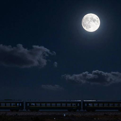Night Train Under Full Moon