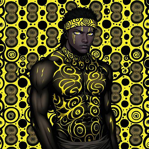 Illustration of Angra mainyu (fate), fate (series) in the style of Jcm2