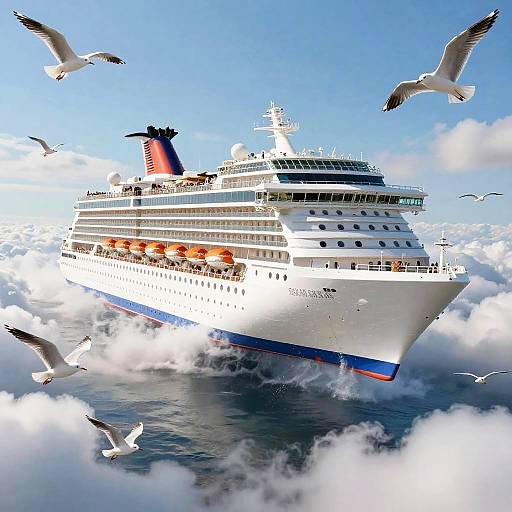 Surreal Cruise Ship Wings Lift Vessel