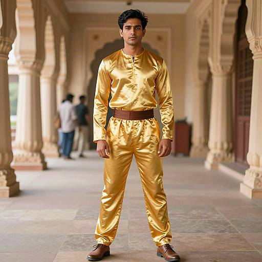 Man in Gold Silk Costume Photography
