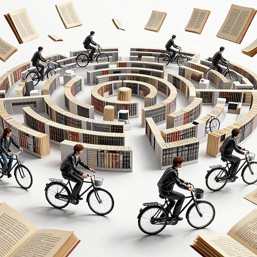Ink Bicycle Librarians in Manuscript Maze