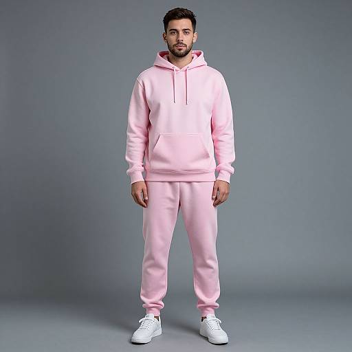 Realistic Casual Male in Pink Sweatpants