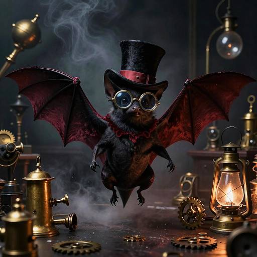 Victorian Steampunk Bat in Laboratory