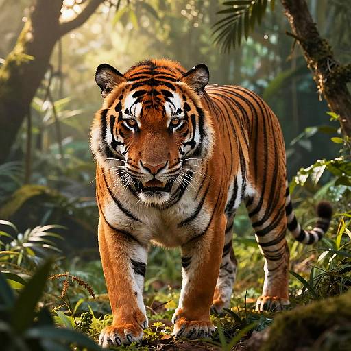 Fierce Tiger in Jungle Dawn