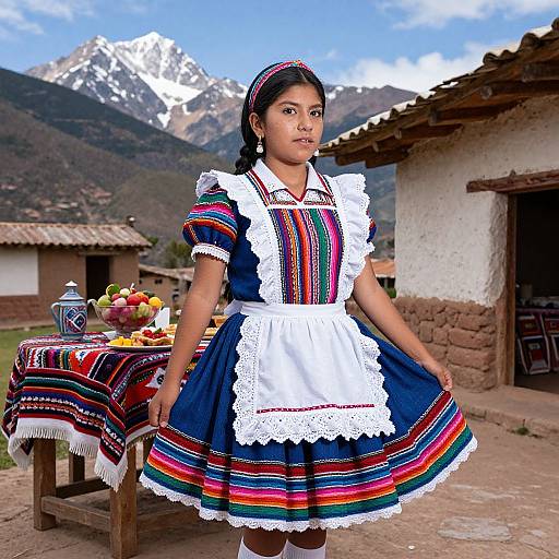 Hyperrealistic Peruvian Maid Portrait