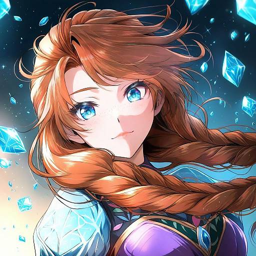 Illustration of Anna (frozen), frozen (disney) in the style of G (genesis1556)