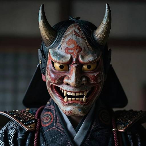 Photo Realistic Oni Warrior with Hannya Mask