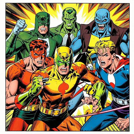 1980s Comic Book Showdown Scene