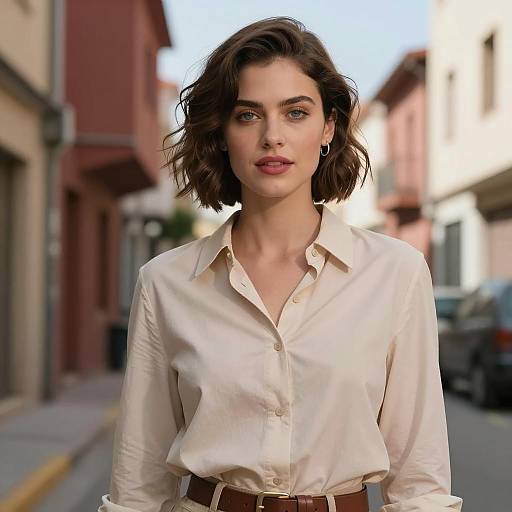 Photorealistic Portrait of Maria in Urban Alley