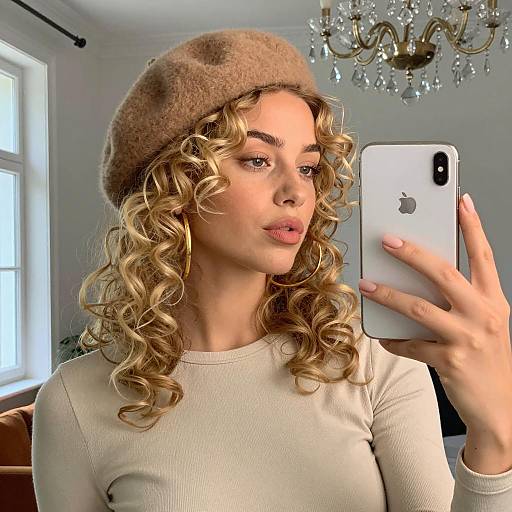 Selfie of a Stylish Woman by Window