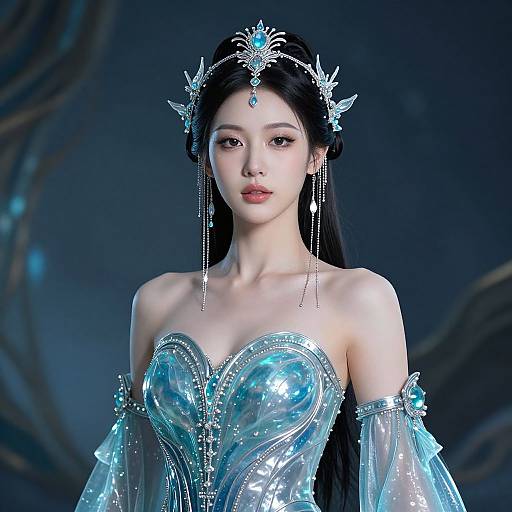 Ultra-Realistic Futuristic Water Woman