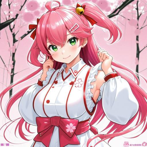 Illustration of 35p (sakura miko), hololive in the style of Shirow masamune