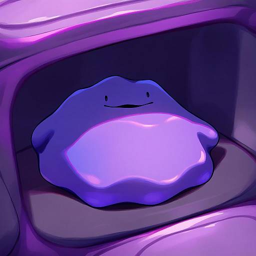 Illustration of Ditto, pokemon in the style of 3 small spiders