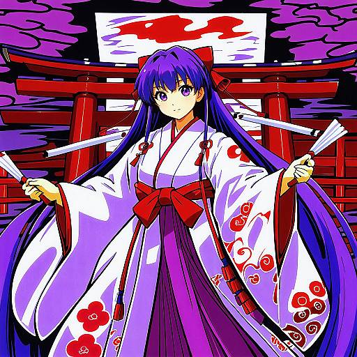 Illustration of Hakurei reimu (pc-98), touhou in the style of Nagase haruhito