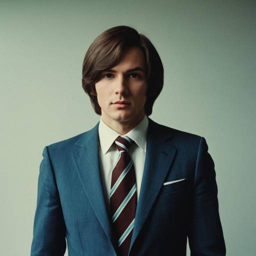 Young Man in 1970s Style Suit