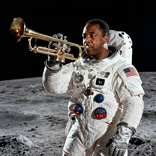 Louis Armstrong in Moon Space Suit