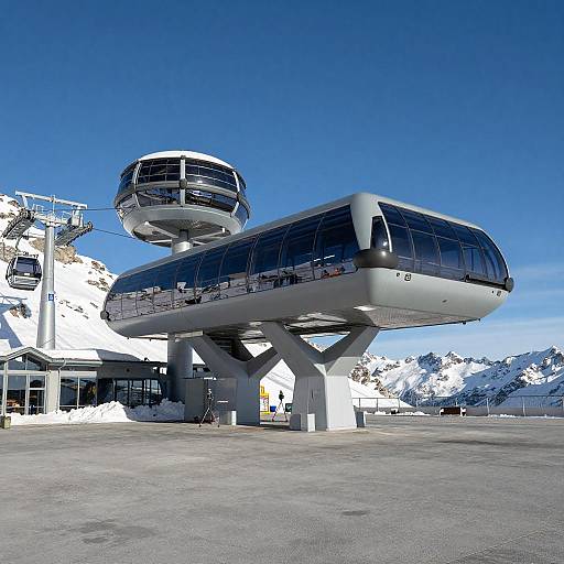 Cliffside Alpine Cable-Car Transit Hub