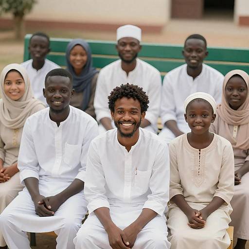 Joyful Diverse Group Seated Outdoors
