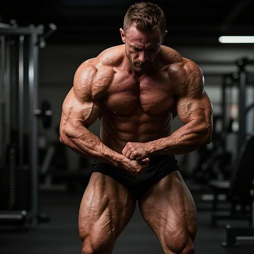 Photorealistic Buff Bodybuilder Pose