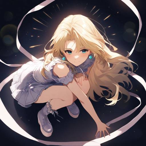 Chic Blonde Girl in High Fashion Pose