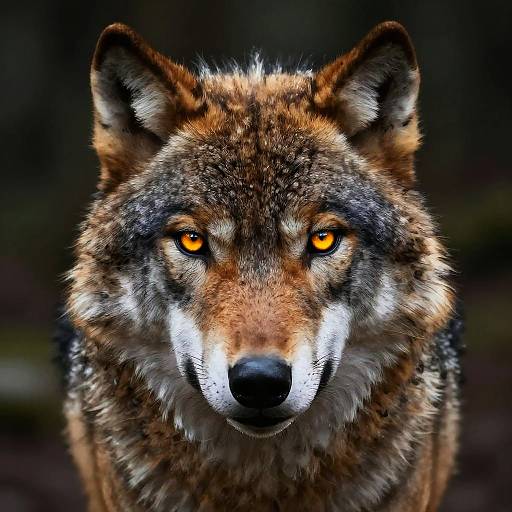 Cinematic Close-Up of Wolf Face