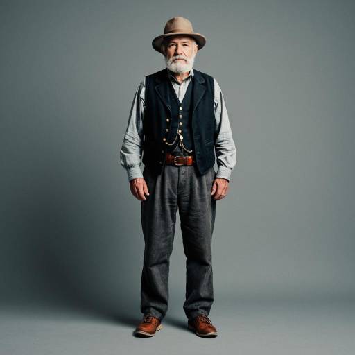 Elderly Man in Vintage Style Costume
