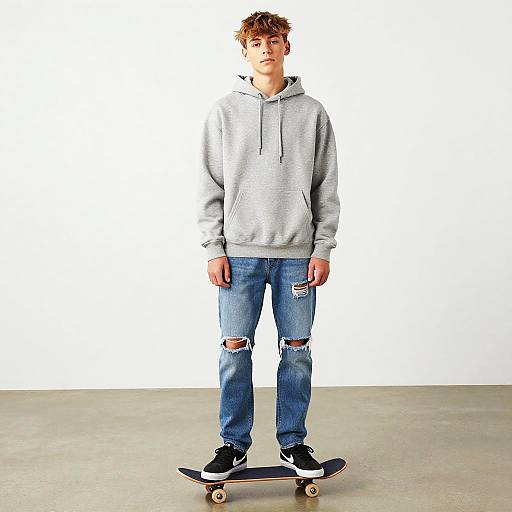 Teenage Boy in Casual Streetwear