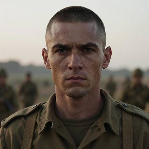 Hyper-Realistic Soldier Portrait at Dawn