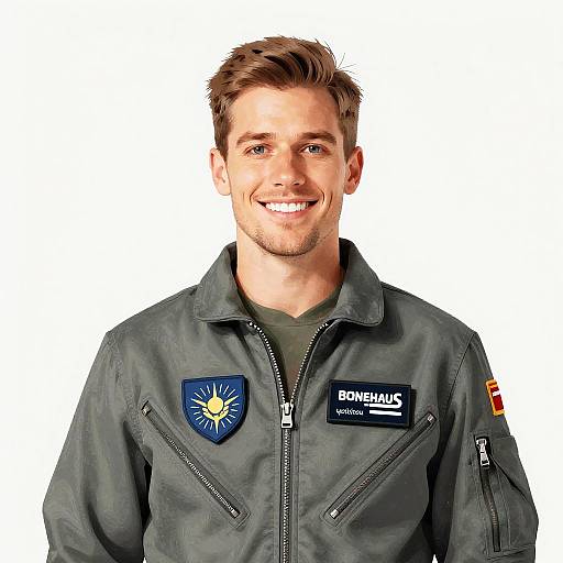 Confident Pilot in Flight Suit