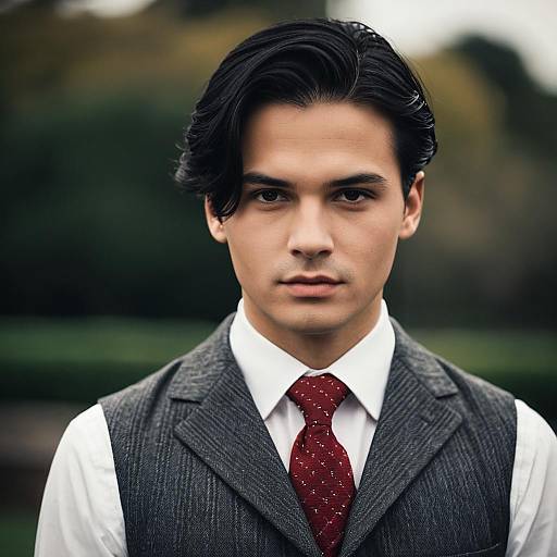 Elegant Man in Gatsby Style Suit