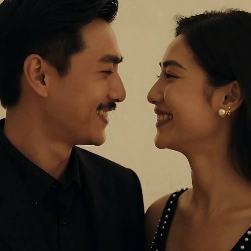 Intimate Close-Up of Joyful Couple