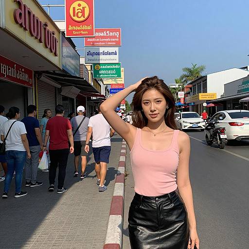 Urban Woman in Chic Outfit