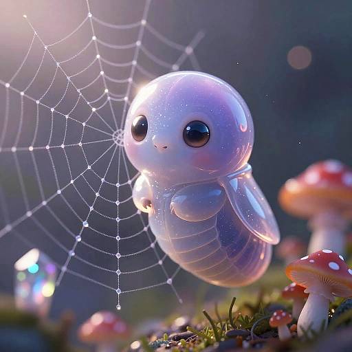 Whimsical Periwinkle Mothling Illustration