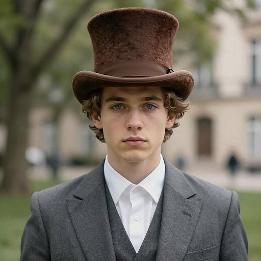 Portrait of Young Man in Top Hat