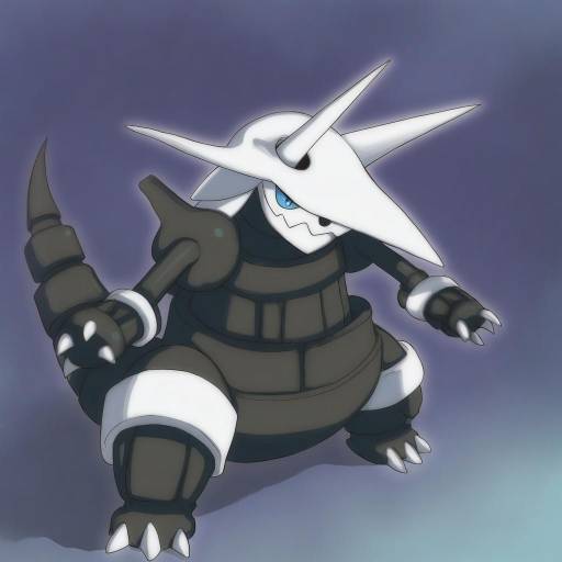 Illustration of Aggron, pokemon in the style of Hirose (mokiki)