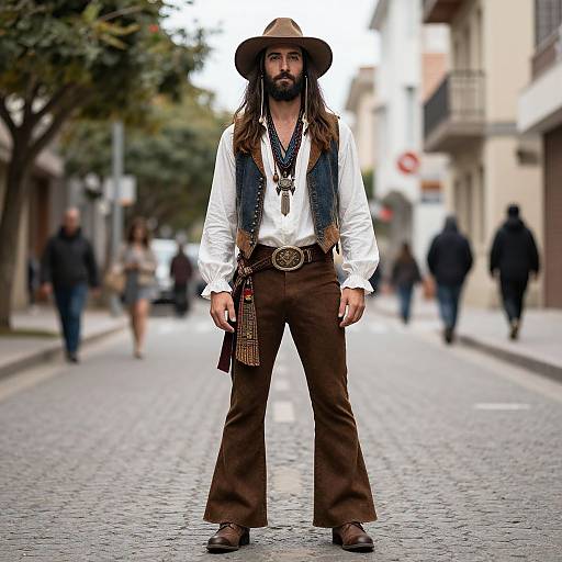 Hippie Male Outfit on Street