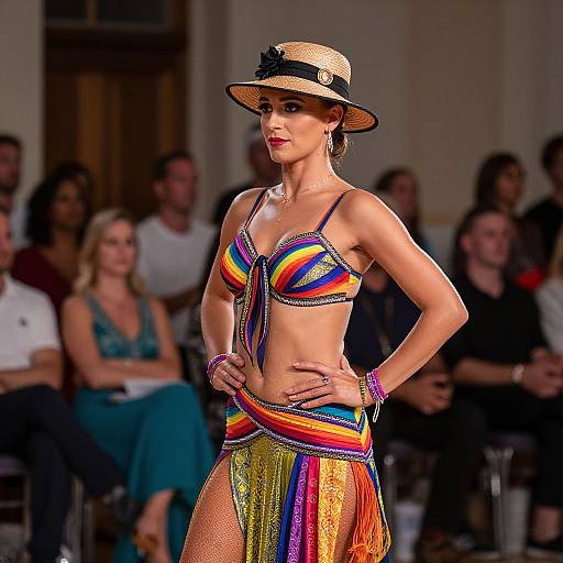 Colorful Rumba Dance Costume Scene