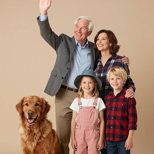 Heartwarming Family Portrait with Dog