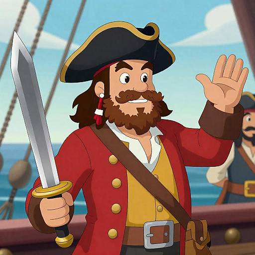 Adventurous Cartoon Pirate Scene Design