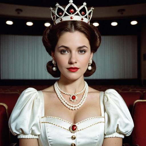 Elegant Cinema Usherette in White Dress