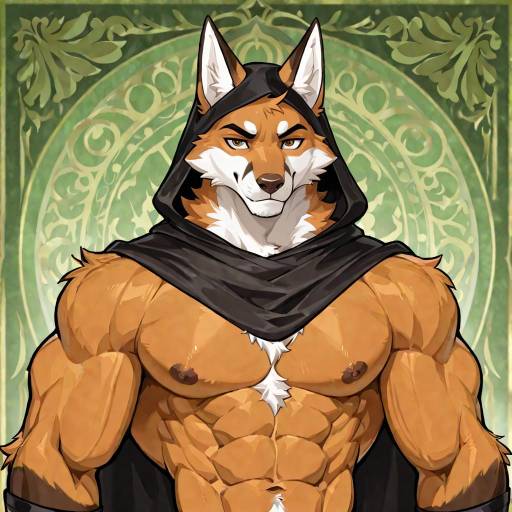 Muscular Fox in Lively Market Setting