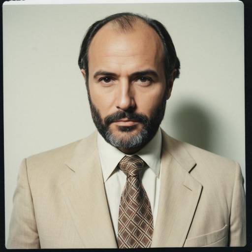 Middle-aged Man in Vintage 1970s Academic Outfit
