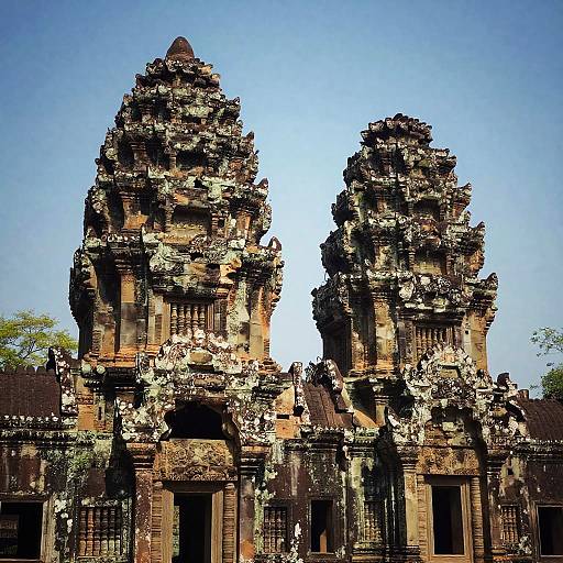 Ancient Stone Temple with Weathered Pillars