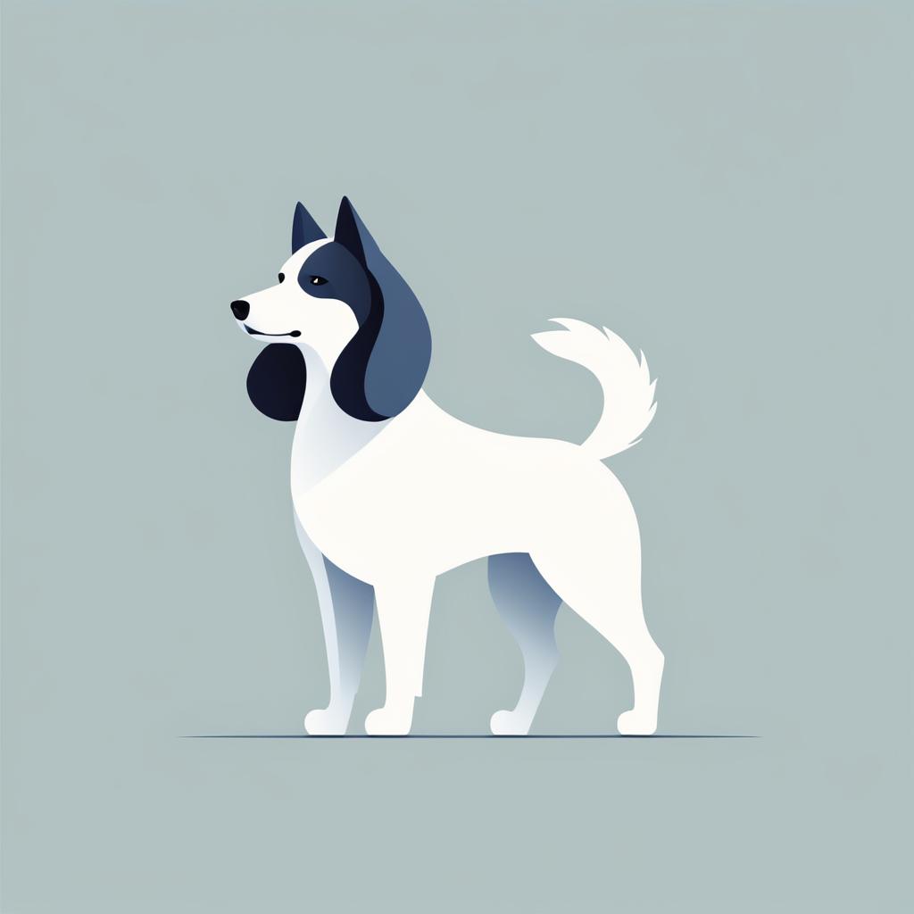 Minimalist Dog in Winter Coat Illustration