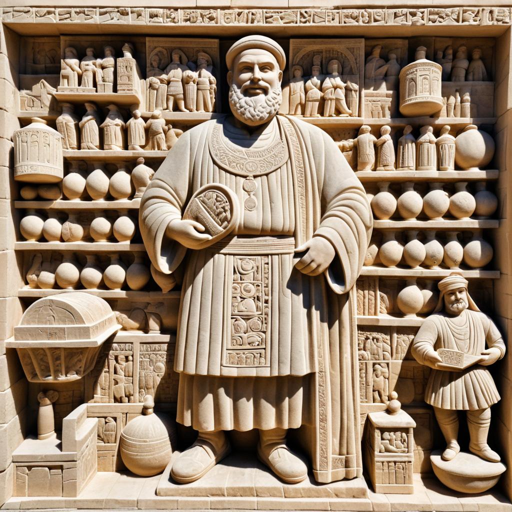 Byzantine Merchant Relief in Marketplace