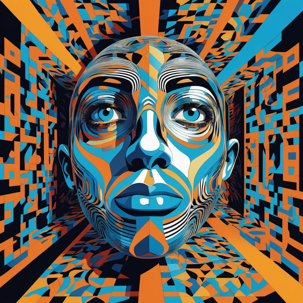 Distorted Faces in Escher-Inspired Art