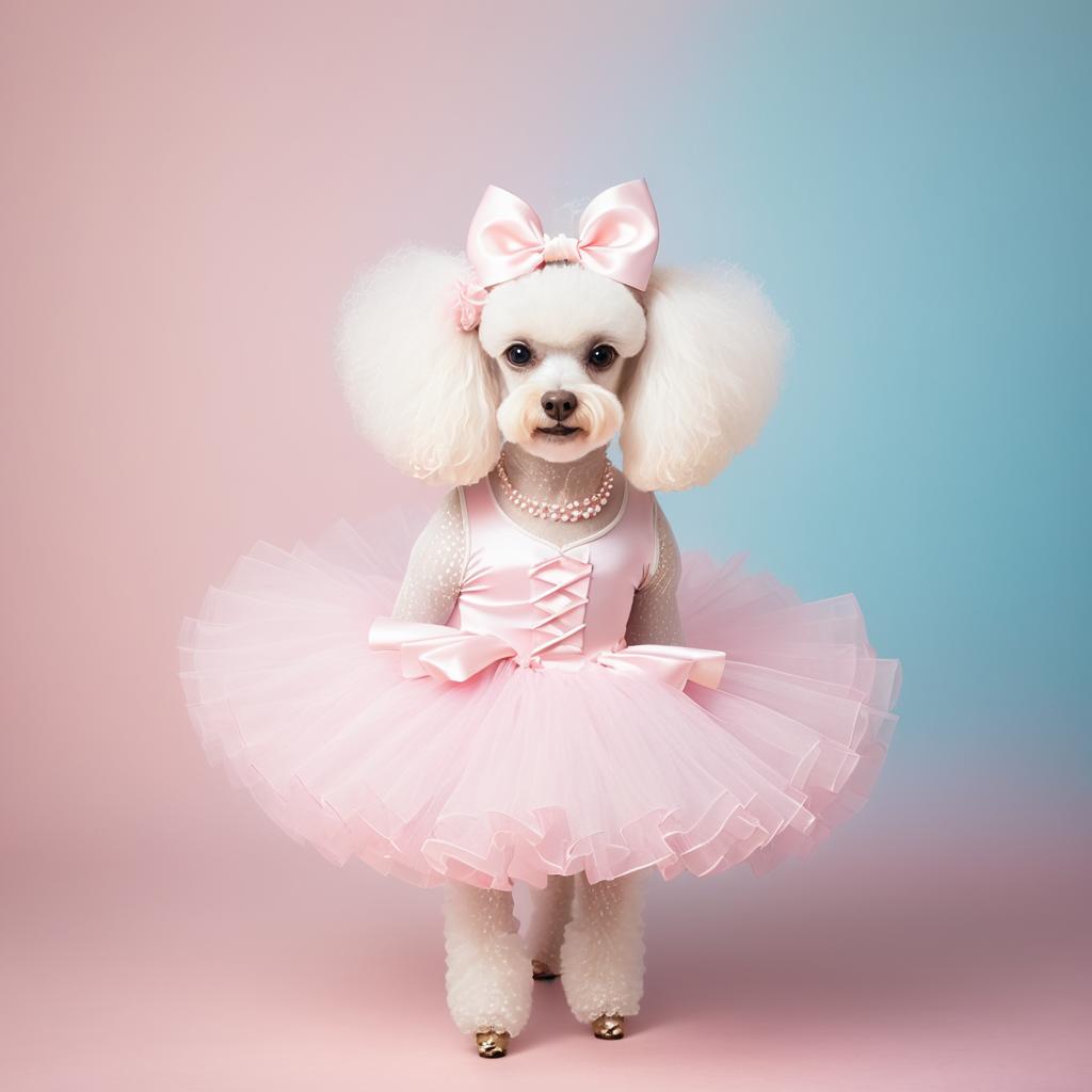 Ballerina Poodle in Pastel Wonderland