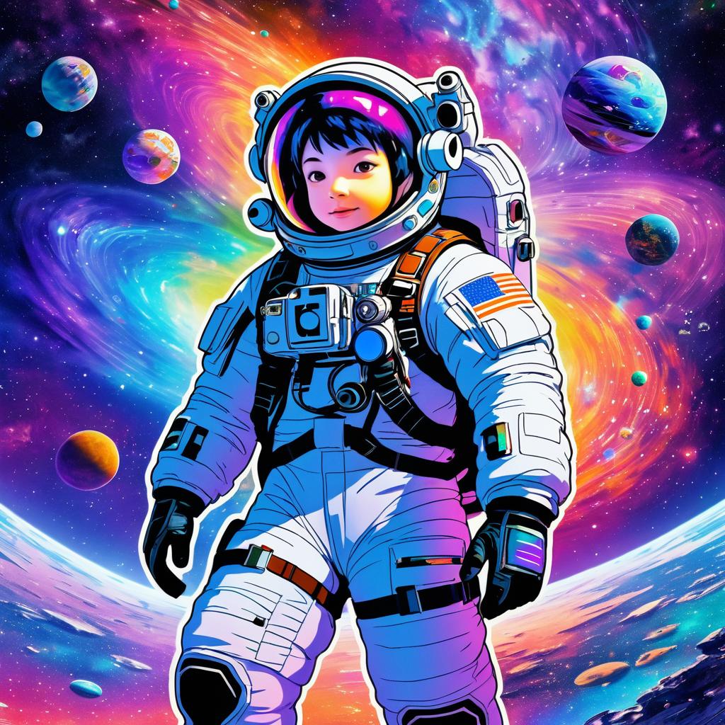 Vibrant Nebula Adventure with Astronaut Explorer