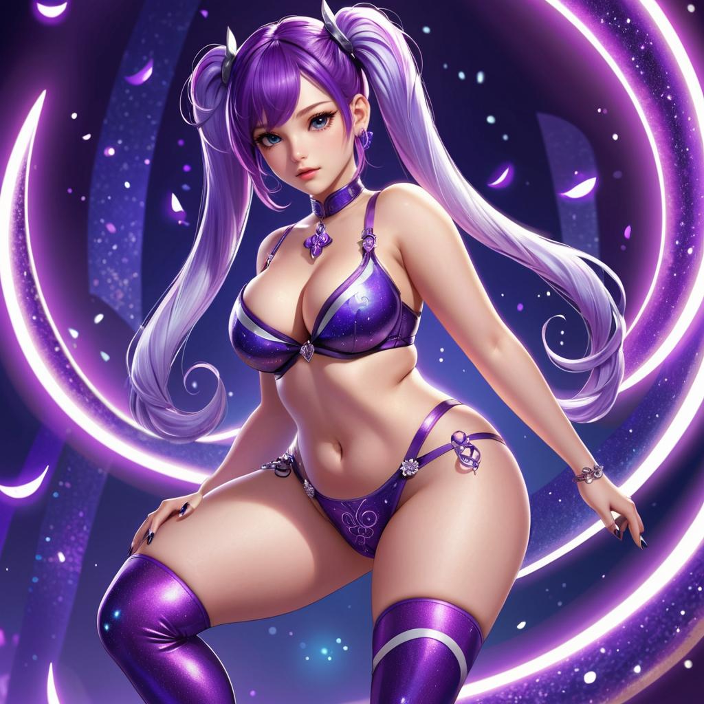 Enchanting Curvy Sorceress in Purple