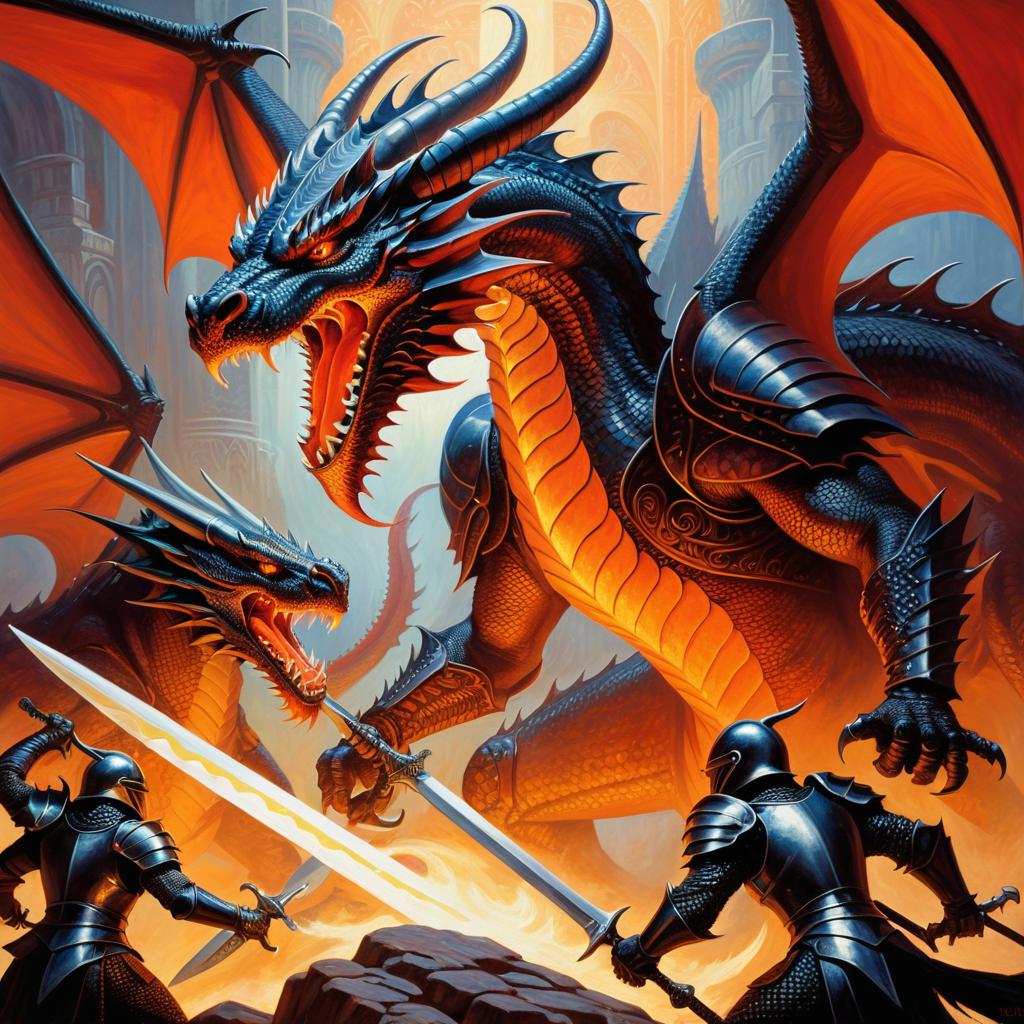 Fierce Dragon vs Knights: Lowbrow Art